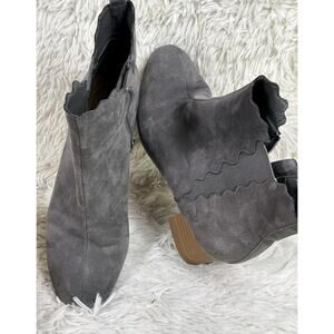 Lane Bryant Scalloped Ankle Boots Womens Size 10W Gray